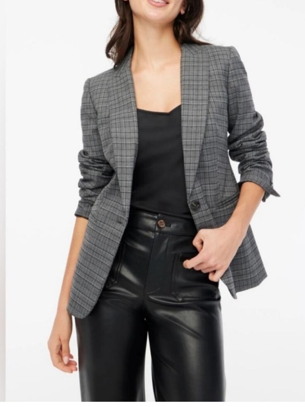 J. Crew Gray Plaid Tailored Blazer - NWT